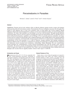 Peroxiredoxins in Parasites F R A