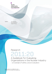 2011:20 Research A Guidebook for Evaluating Organizations in the Nuclear Industry