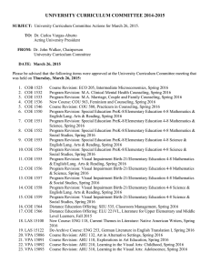 UNIVERSITY CURRICULUM COMMITTEE 2014-2015