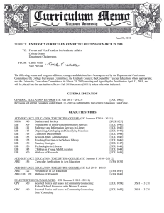 June 30, 2010 UNIVERSITY CURRICULUM COMMITTEE MEETING OF MARCH 25, 2010