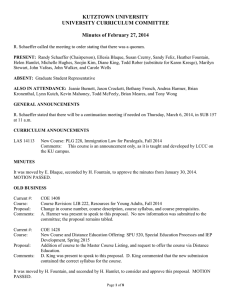 KUTZTOWN UNIVERSITY UNIVERSITY CURRICULUM COMMITTEE  Minutes of February 27, 2014