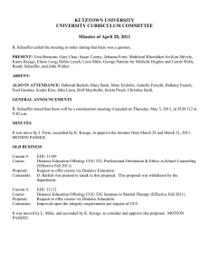 KUTZTOWN UNIVERSITY UNIVERSITY CURRICULUM COMMITTEE  Minutes of April 28, 2011