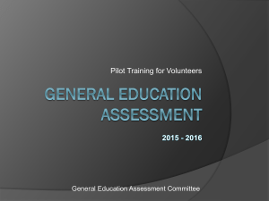Pilot Training for Volunteers General Education Assessment Committee