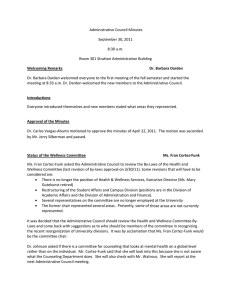  Administrative Council Minutes  September 30, 2011  8:30 a.m.  Room 301 Stratton Administration Building 