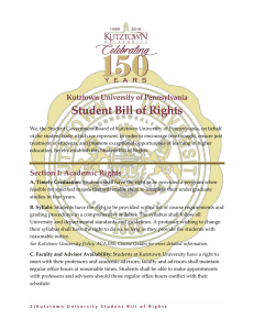 Student Bill of Rights Kutztown University of Pennsylvania