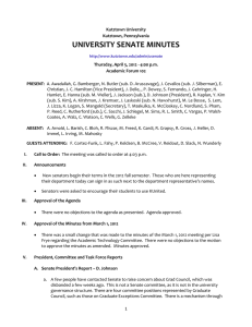 UNIVERSITY SENATE MINUTES