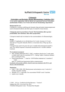 Ciclosporin Oxfordshire and Berkshire Region Rheumatology Guidelines 2011