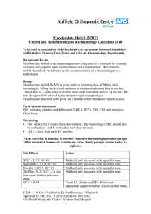 Mycofenolate Mofetil (MMF) Oxford and Berkshire Region Rheumatology Guidelines 2010