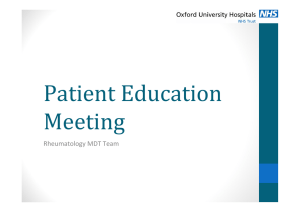 Patient Education  Meeting Rheumatology MDT Team