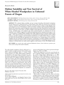 Habitat Suitability and Nest Survival of White-Headed Woodpeckers in Unburned Research Article