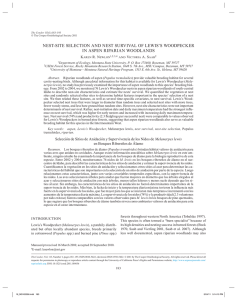 NEST-SITE SELECTION AND NEST SURVIVAL Of LEwIS’S wOODPECkER K r. n