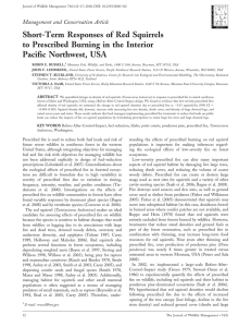 Short-Term Responses of Red Squirrels to Prescribed Burning in the Interior