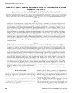 Exotic Plant Species Diversity: Influence of Roads and Prescribed Fire... Ponderosa Pine Forests