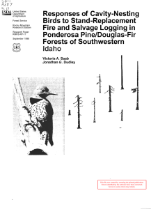 Responses of Cavity-Nesting Birds to Stand-Replacement Fire and Salvage Logging in Ponderosa Pine/Douglas-Fir