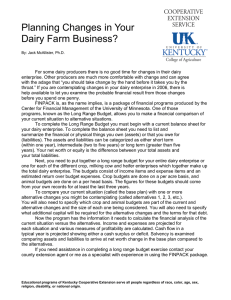 Planning Changes in Your Dairy Farm Business?