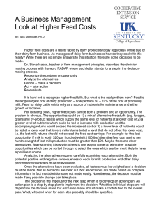 A Business Management Look at Higher Feed Costs