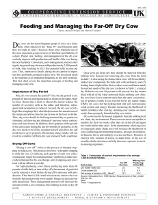 D Feeding and Managing the Far-Off Dry Cow