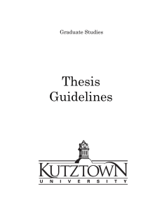 Thesis Guidelines Graduate Studies