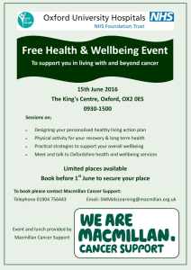 Free Health &amp; Wellbeing Event 15th June 2016
