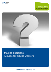 Making decisions A guide for advice workers OPG 604