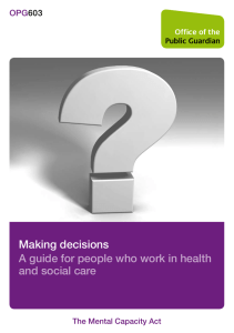 Making decisions A guide for people who work in health OPG