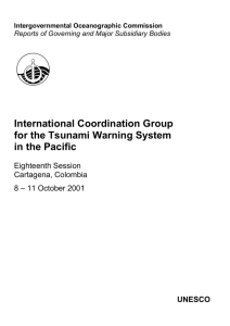 International Coordination Group for the Tsunami Warning System in the Pacific Eighteenth Session