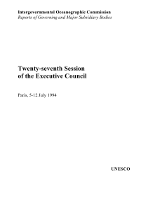 Twenty-seventh Session of the Executive Council Intergovernmental Oceanographic Commission UNESCO