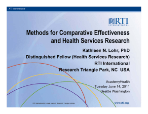 Methods for Comparative Effectiveness and Health Services Research