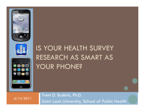IS YOUR HEALTH SURVEY RESEARCH AS SMART AS YOUR PHONE?