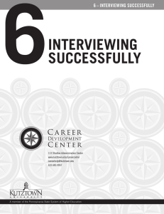 6 INTERVIEWING SUCCESSFULLY 6 – INTERVIEWING SUCCESSFULLY