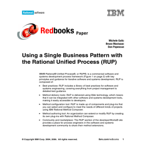 Red books Using a Single Business Pattern with the Rational Unified Process (RUP)
