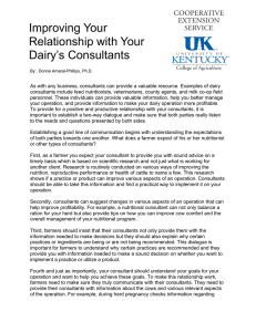 Improving Your Relationship with Your Dairy’s Consultants