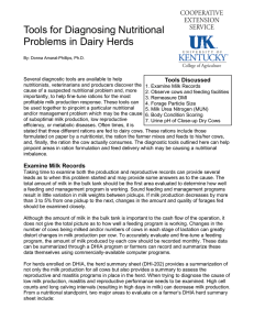 Tools for Diagnosing Nutritional Problems in Dairy Herds Tools Discussed