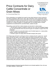 Price Contracts for Dairy Cattle Concentrate or Grain Mixes