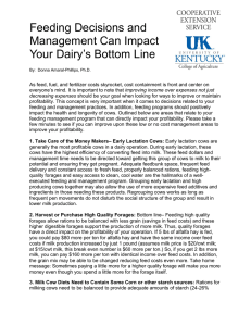 Feeding Decisions and Management Can Impact Your Dairy’s Bottom Line