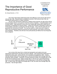 The Importance of Good Reproductive Performance