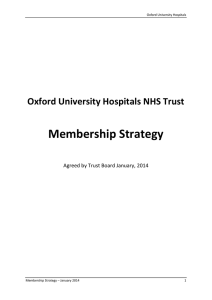 Membership Strategy Oxford University Hospitals NHS Trust