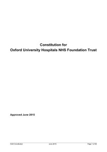 Constitution for Oxford University Hospitals NHS Foundation Trust Approved June 2015
