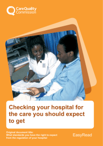 Checking your hospital for the care you should expect to get EasyRead