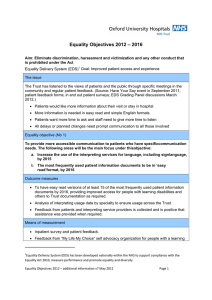 Equality Objectives 2012 – 2016