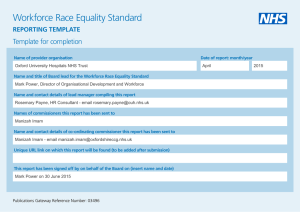Workforce Race Equality Standard Template for completion REPORTING TEMPLATE