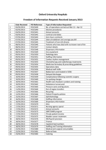 Oxford University Hospitals Freedom of Information Requests Received January 2013