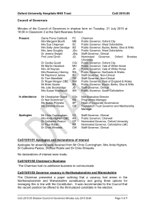 Oxford University Hospitals NHS Trust CoG 2015.05 Council of Governors