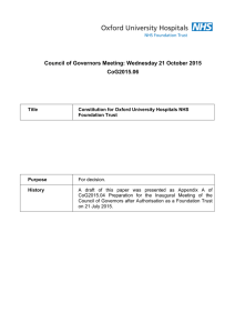 Council of Governors Meeting: Wednesday 21 October 2015 CoG2015.06