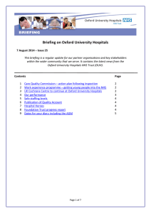 Briefing on Oxford University Hospitals