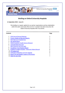 Briefing on Oxford University Hospitals    