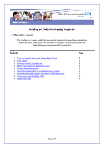 Briefing on Oxford University Hospitals    