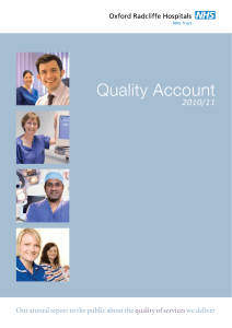 Quality Account 2010/11 Our annual report to the public about the we deliver