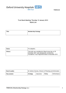 TB2012.04 Trust Board Meeting: Thursday 12 January 2012