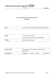 TB2012.65  Foundation Trust Development Programme update A paper for information.